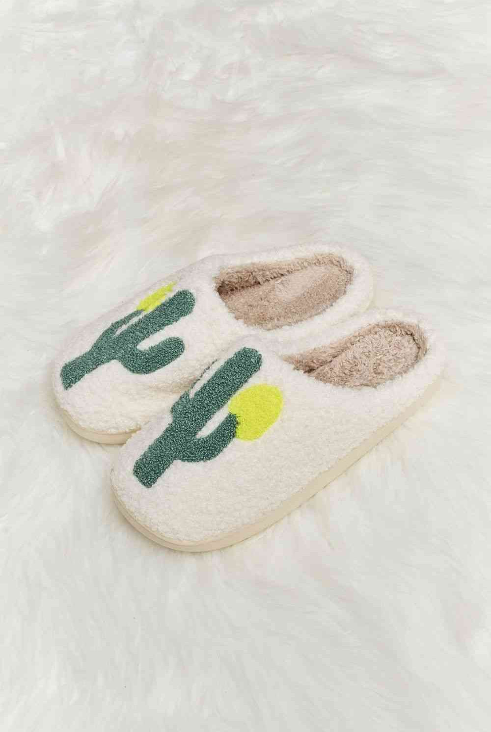 Light Gray Melody Cactus Plush Slide Slippers Gifts
