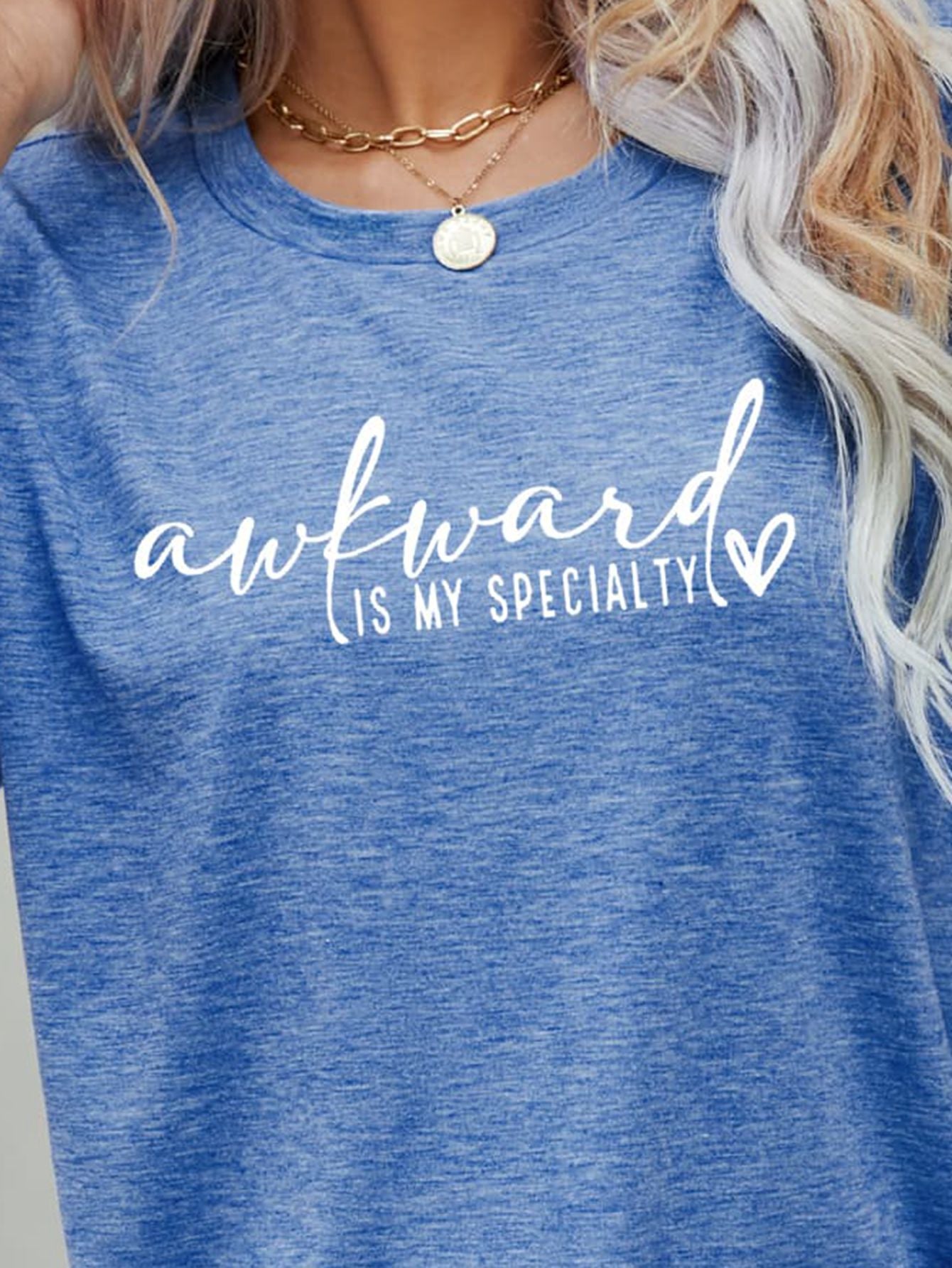 Steel Blue AWKWARD IS MY SPECIALTY Graphic Tee