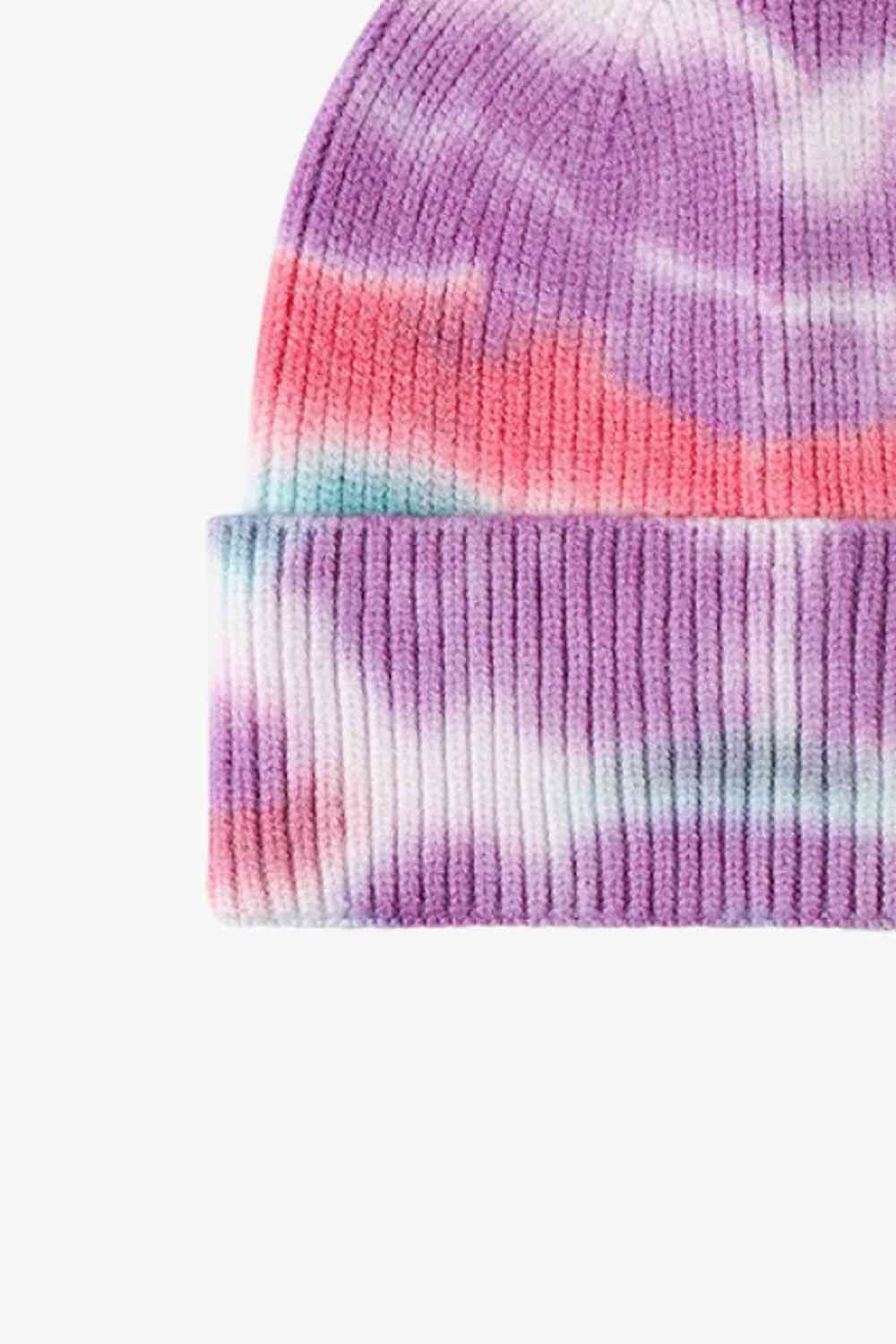 Rosy Brown Tie-Dye Cuffed Knit Beanie VEST