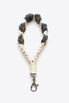 White Smoke Assorted 4-Pack Hand-Woven Flower Macrame Wristlet Keychain Key Chains