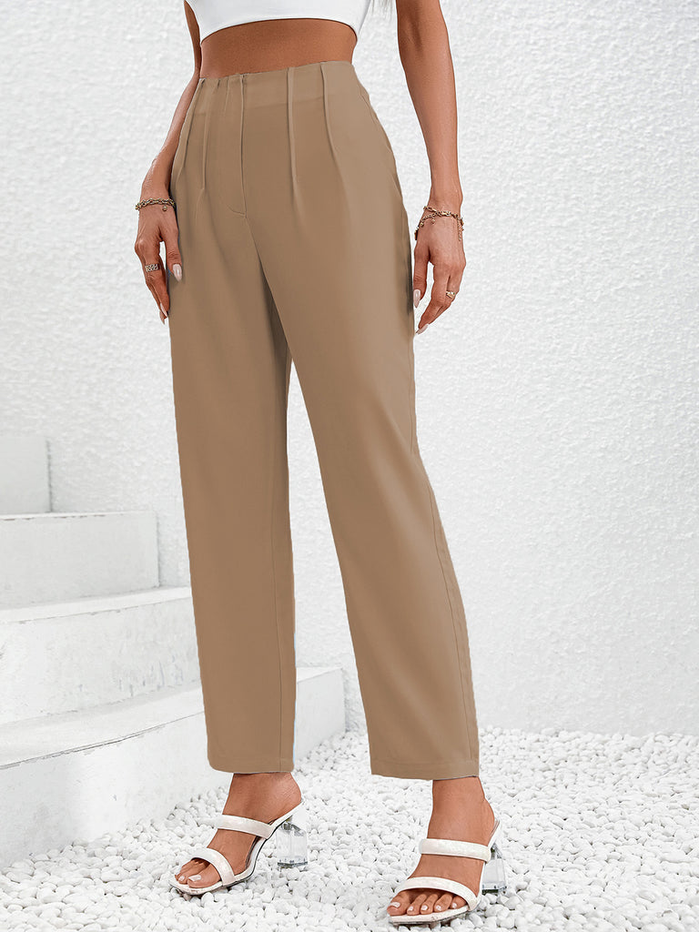 Light Gray Ruched Long Pants Clothing