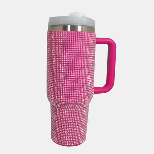 Maroon Make Me Water Rhinestone Stainless Steel Tumbler with Straw Tumblers