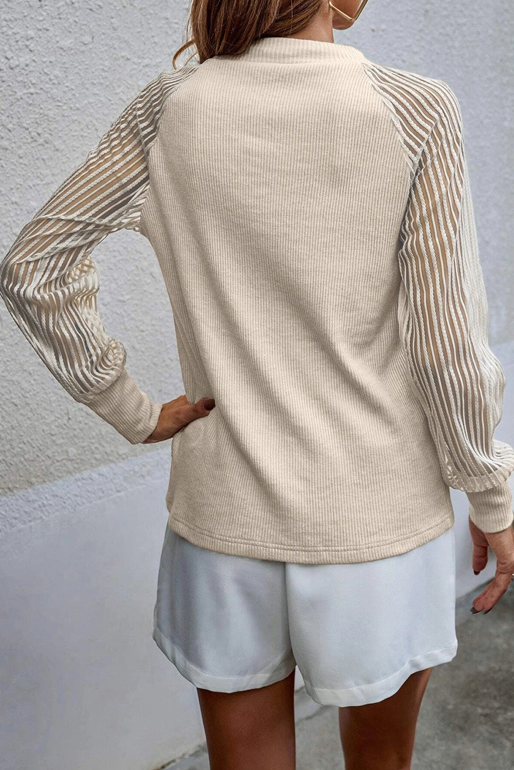 Dark Gray Round Neck Raglan Sleeve Knit Top Clothing