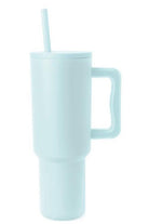 Powder Blue Hydrate Monochromatic Stainless Steel Tumbler with Matching Straw Cups
