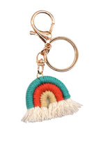 Wheat Assorted 4-Pack Rainbow Fringe Keychain Key Chains