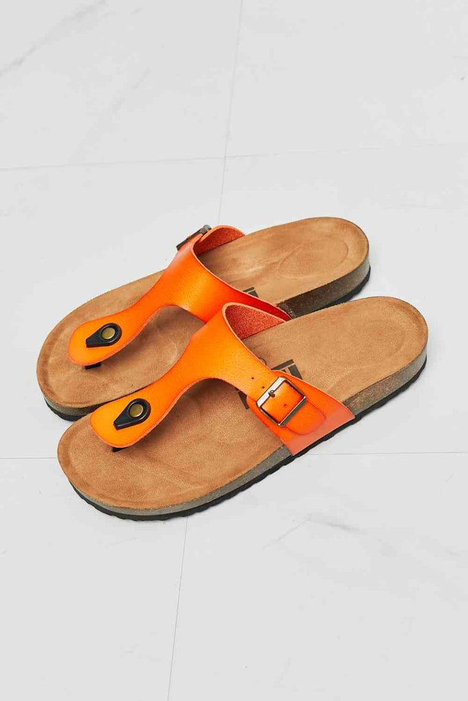 Light Gray MMShoes Drift Away T-Strap Flip-Flop in Orange Shoes