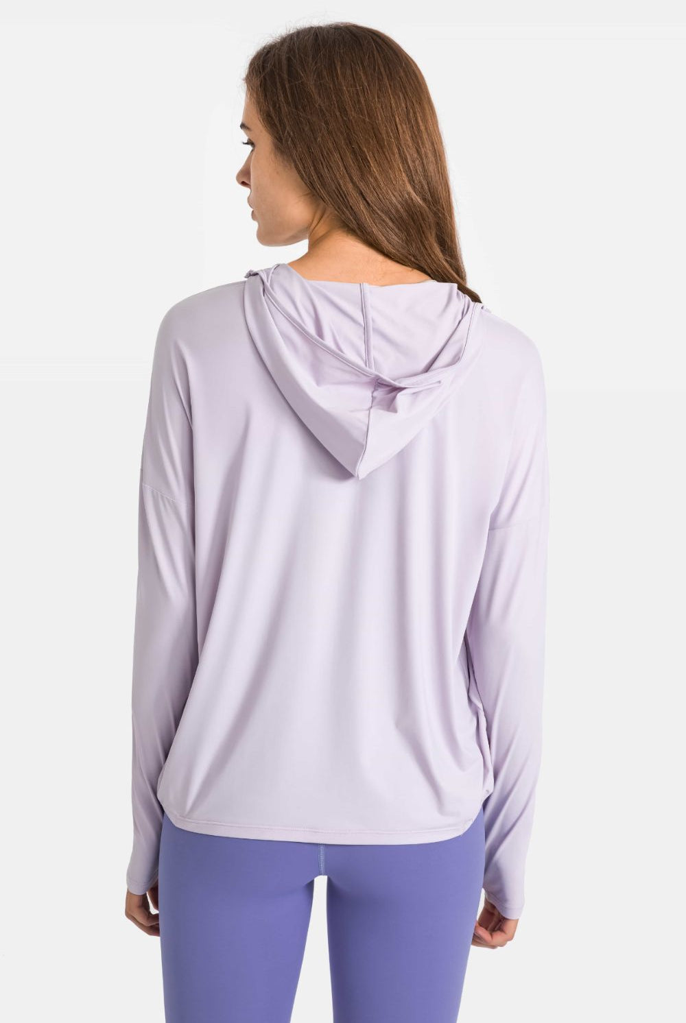 Lavender Sweat Now Shine Later Zip Up Dropped Shoulder Hooded Sports Jacket activewear