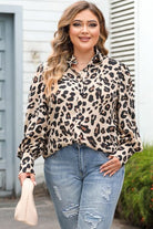 Gray Plus Size Printed Long Sleeve Shirt Trends