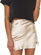 Dark Slate Gray Magical Lace Detail Slit Mini Skirt Mini Skirts