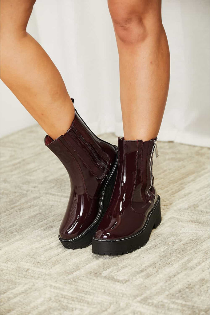 Light Gray Let It Shine Side Zip Platform Boots Boots