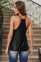 Dim Gray Southern Diva Sequin Racerback Tank Holiday