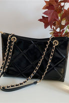 Black PU Leather Shoulder Bag Handbags