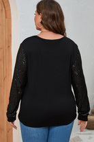 Tan Plus Size Sequin Round Neck Long Sleeve Top New Year Looks