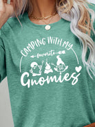 Slate Gray CAMPING WITH MY FAVORITE GNOMIES Graphic Tee Tops