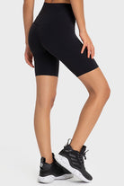 Black V-Waist Biker Shorts activewear