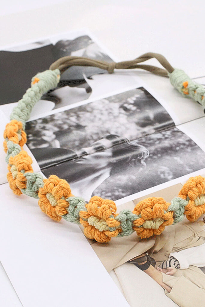 Light Gray Assorted 2-Pack In My Circle Daisy Macrame Headband Hair Accessories