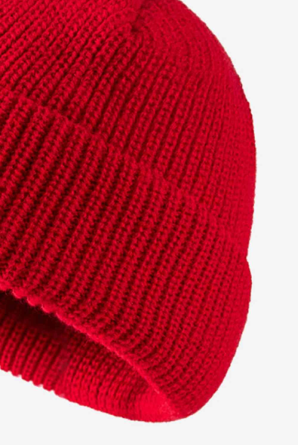 Firebrick Calling For Winter Rib-Knit Beanie Winter Accessories