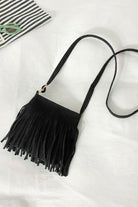 Antique White Adored PU Leather Crossbody Bag with Fringe Handbags