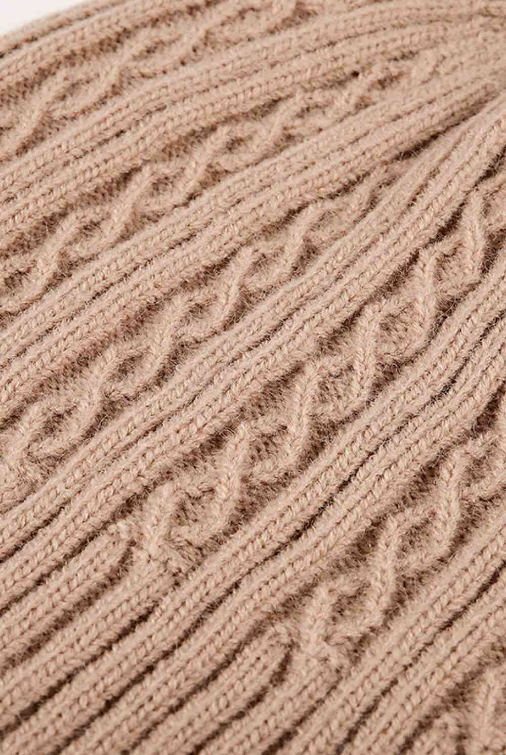 Rosy Brown Mixed Knit Cuff Beanie VEST