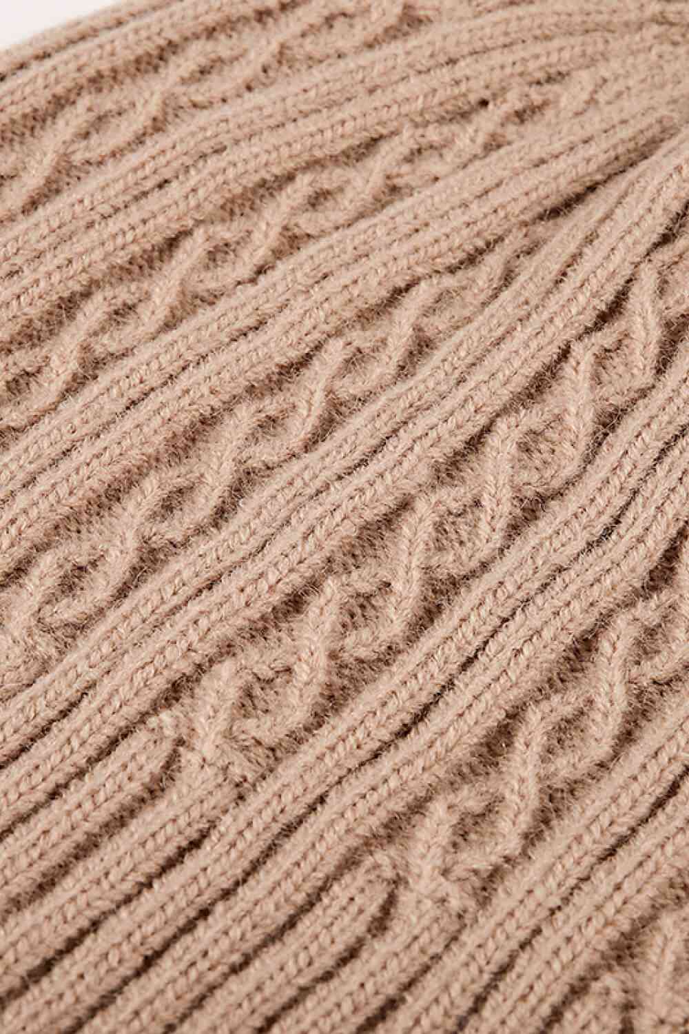 Rosy Brown Mixed Knit Cuff Beanie VEST