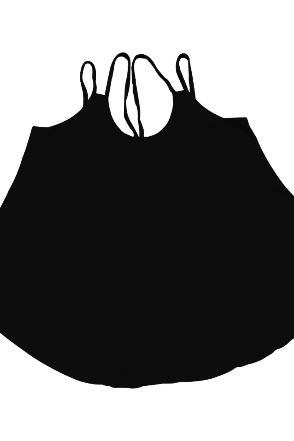 Black Scoop Neck Double-Strap Cami Tops