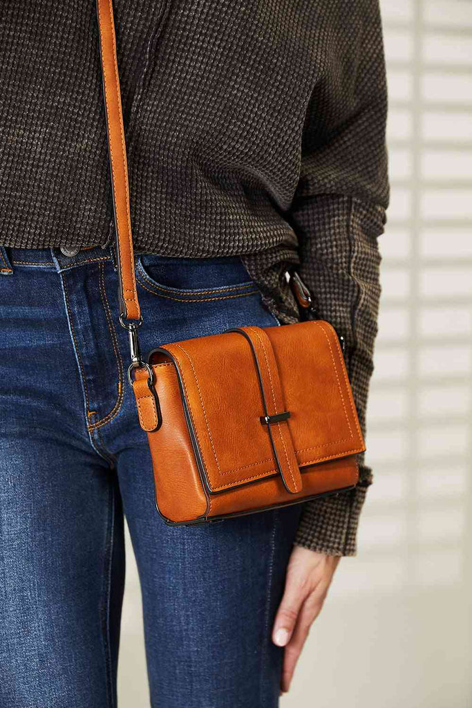 Tan Doing Better PU Leather Crossbody Bag Gifts