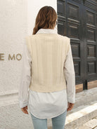 Light Gray Urban Style V-Neck Sweater Vest Winter Accessories