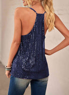 Tan Sequin Racerback Tank Holiday