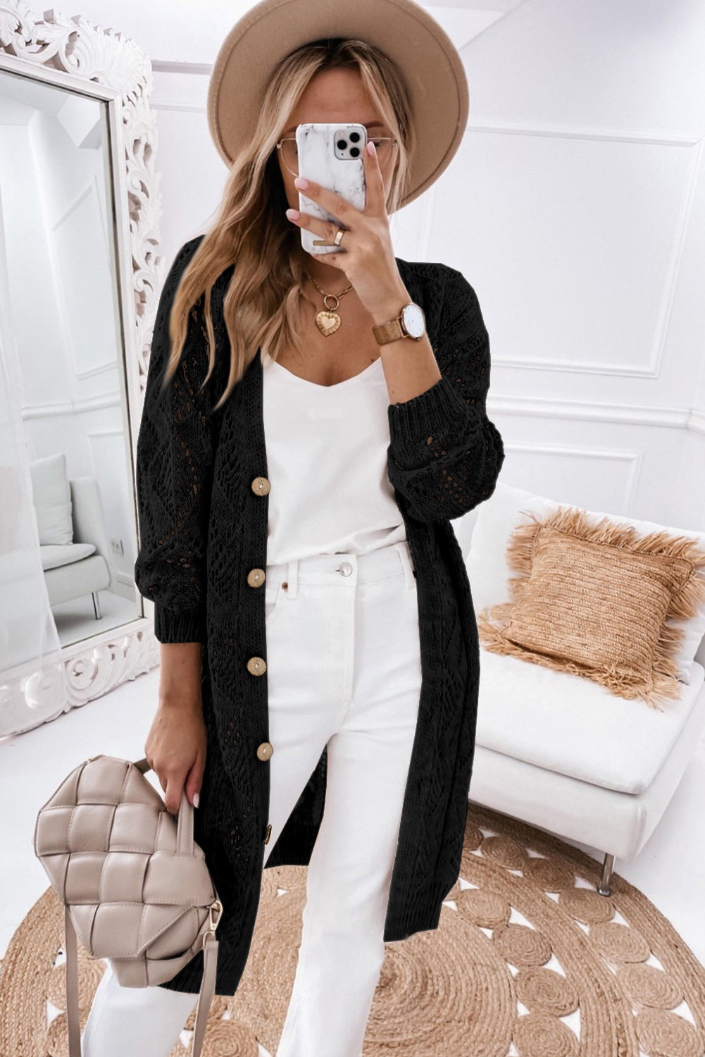 Light Gray Slaying V-Neck Long Sleeve Cardigan Cardigan