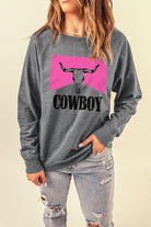 Wheat COWBOY Bull Graphic Sweatshirt Sweatshirts