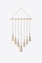 White Smoke Tassel Wall Hanging Home