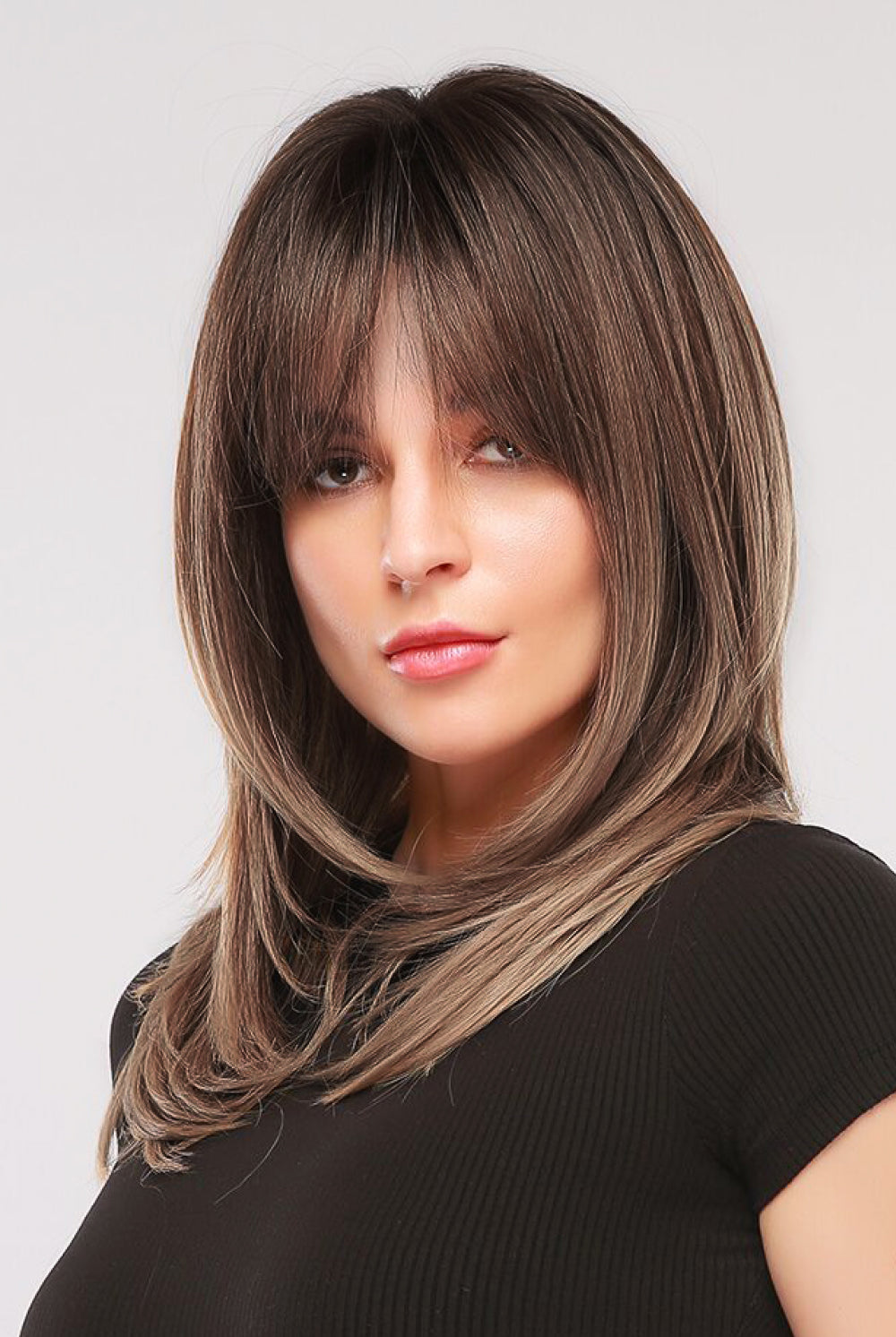 Black Kiss Mid-Length Wave Synthetic Wigs 24'' Wigs