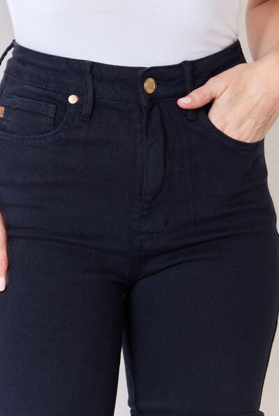 Black Judy Blue Full Size High Waist Tummy Control Bermuda Shorts Denim