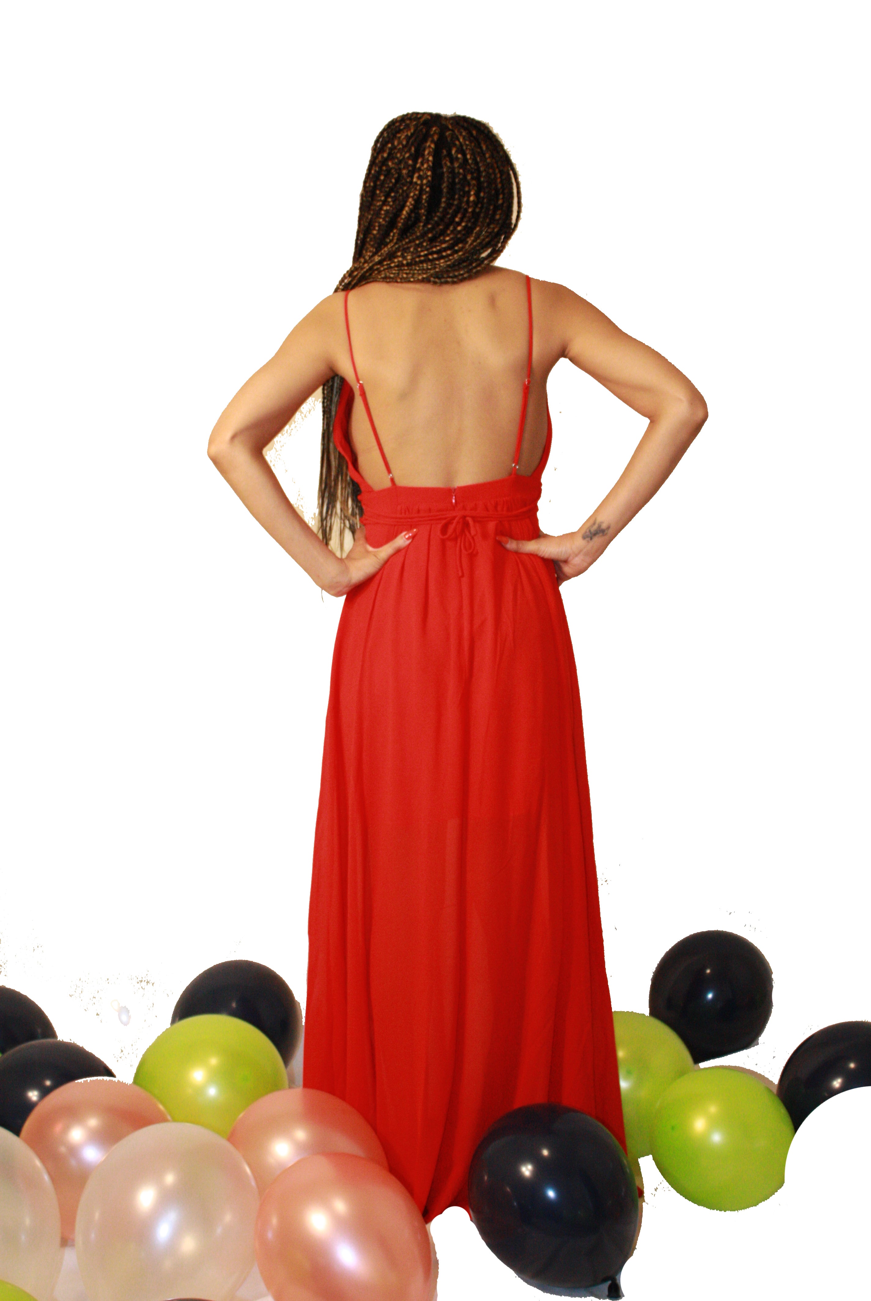 Firebrick Titi Maxi Dress-Poppy Red Dresses