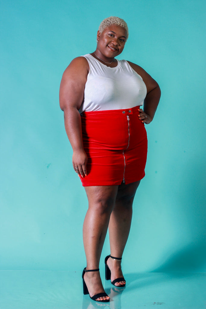 Sky Blue Marissa Plus Size Mini Skirt Curvy Skirts