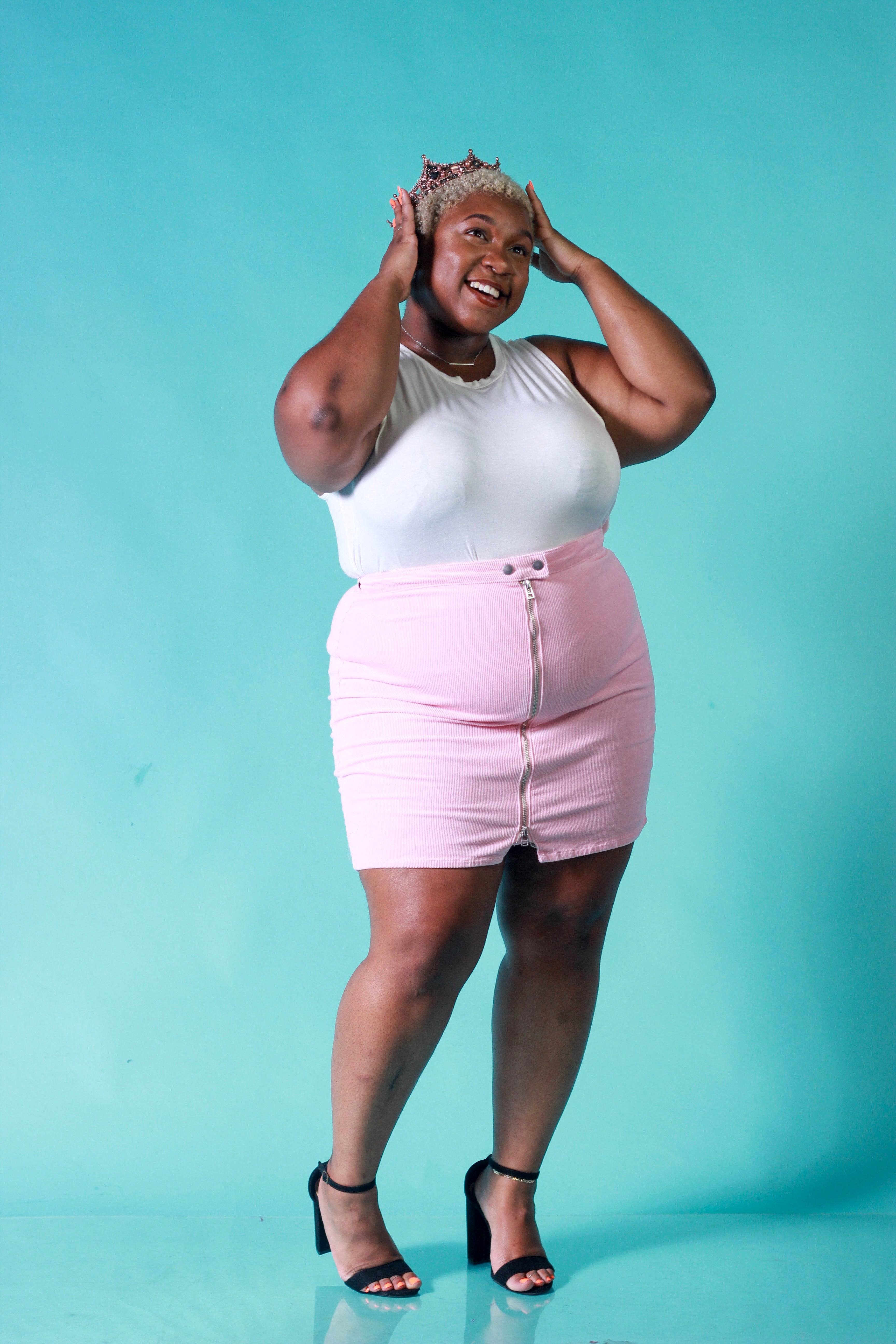 Marissa Plus Size Corduroy Mini Skirt Ivy Reina