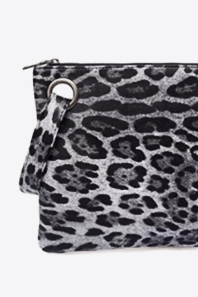 Dark Slate Gray Leopard PU Leather Clutch Bags/Purses