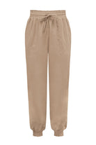 Rosy Brown Tied Long Joggers with Pockets Clothing
