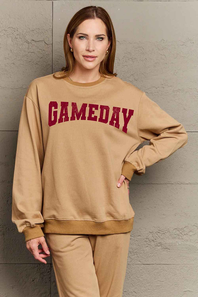 Rosy Brown Simply Love Simply Love Full Size GAMEDAY Graphic Sweatshirt Sweatshirts