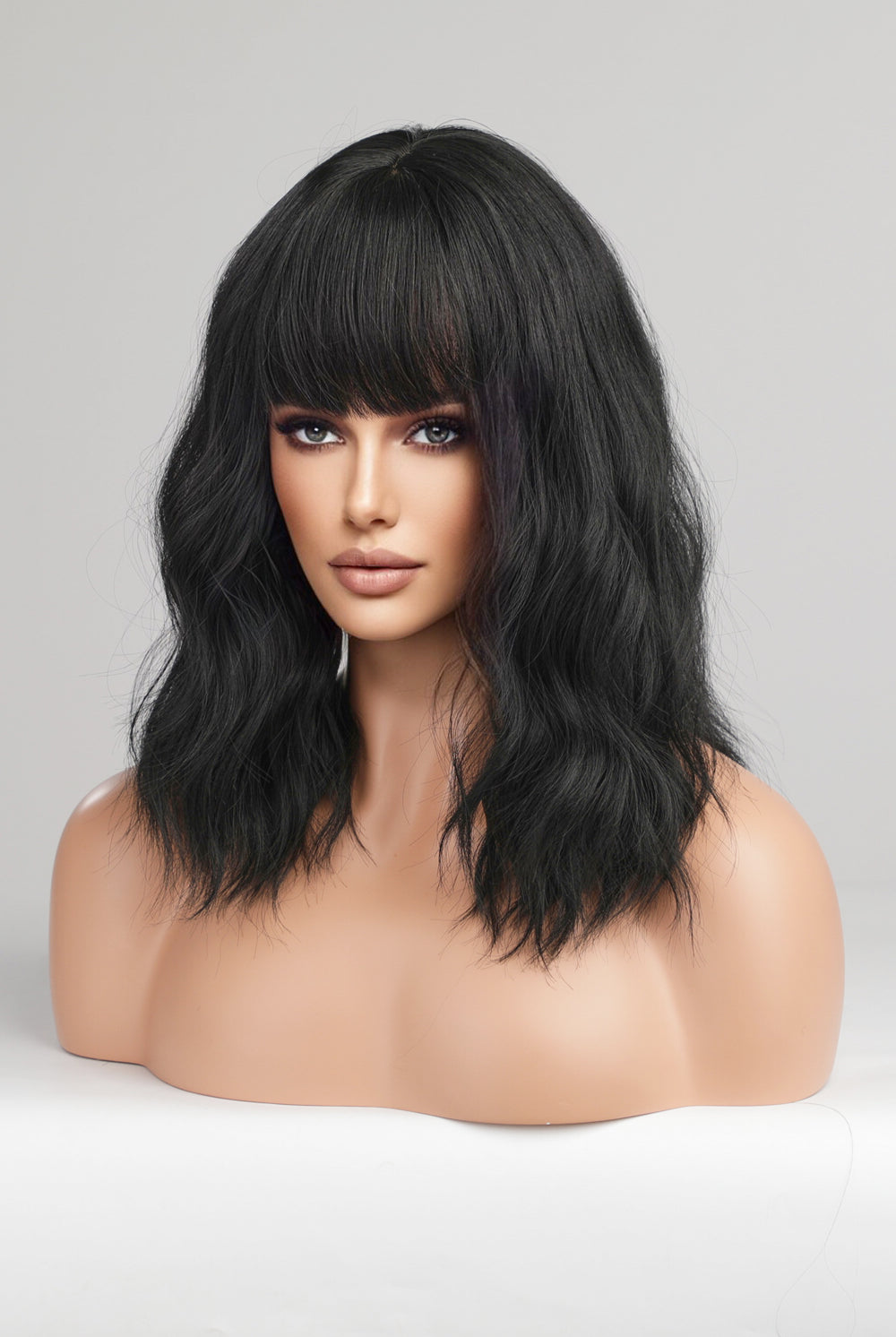 Light Gray Mid-Length Wave Synthetic Wigs 12'' Wigs