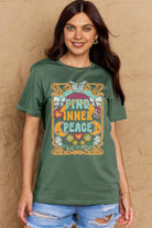 Rosy Brown FIND INNER PEACE Graphic Cotton T-Shirt Graphic Tees