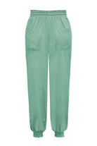 Dark Sea Green Tied Long Joggers with Pockets Clothing