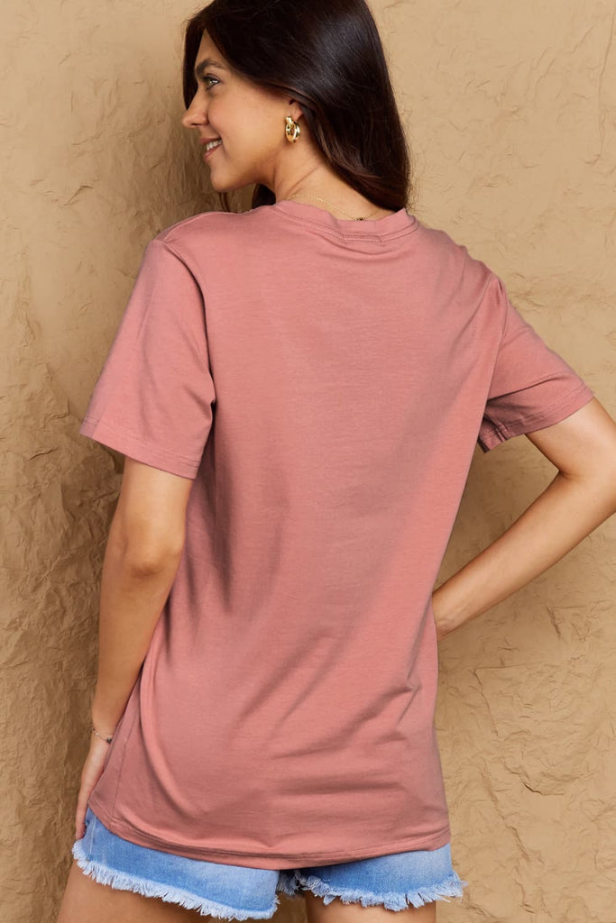 Rosy Brown FIND INNER PEACE Graphic Cotton T-Shirt Graphic Tees