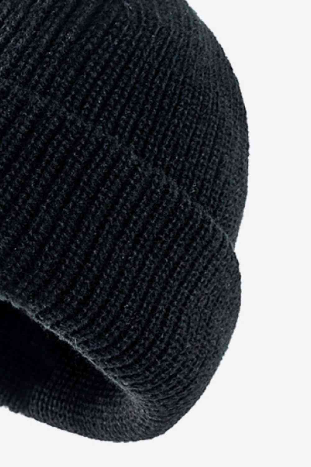 Black Calling For Winter Rib-Knit Beanie Winter Accessories