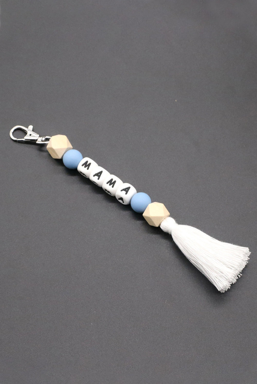 Dim Gray 90's Style Assorted 2-Pack Mama Beaded Tassel Keychain Key Chains