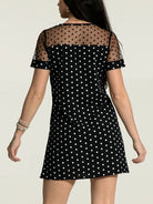 Light Gray Polka Dot Short Sleeve Mini Dress Capsule