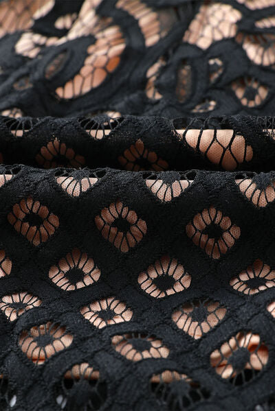 Black Off-Shoulder Long Sleeve Lace Dress New Year Looks