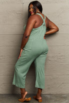 Slate Gray Don't Get It Twisted Full Size Rib Knit Jumpsuit Jumpsuits & Rompers