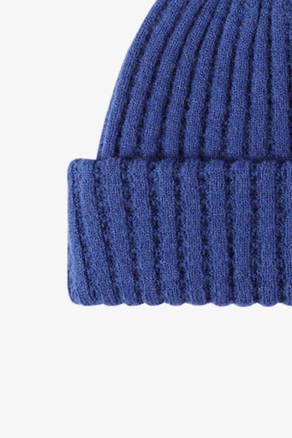 Dark Slate Blue Wide Rib Beanie Winter Accessories