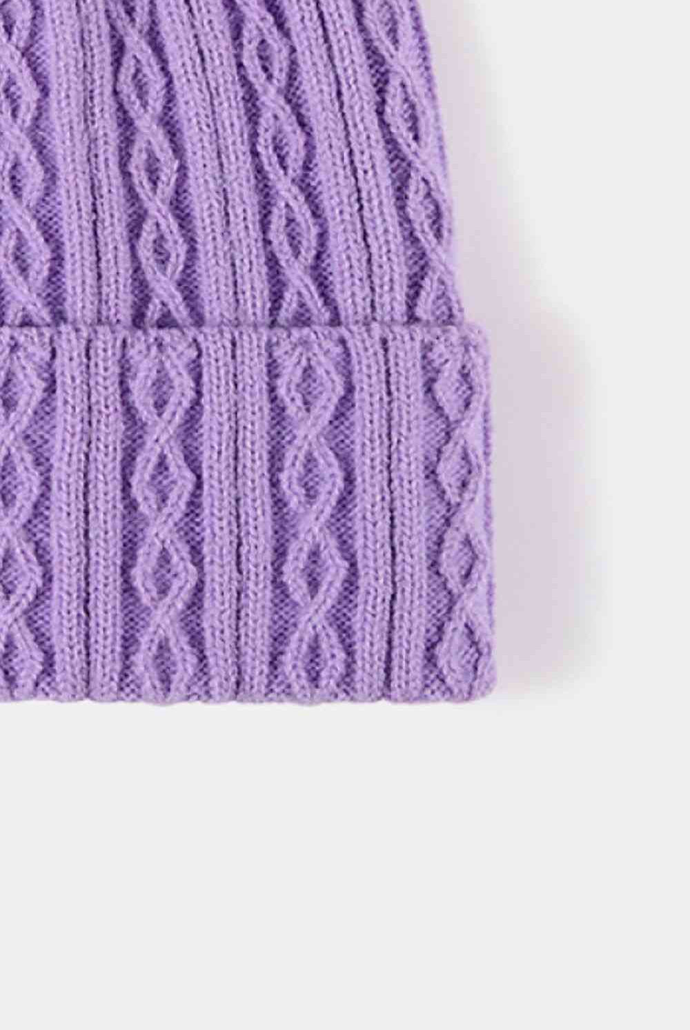 Lavender Mixed Knit Cuff Beanie VEST